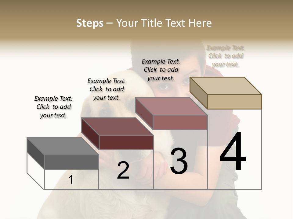 Boy And Dog, Isolated On White PowerPoint Template