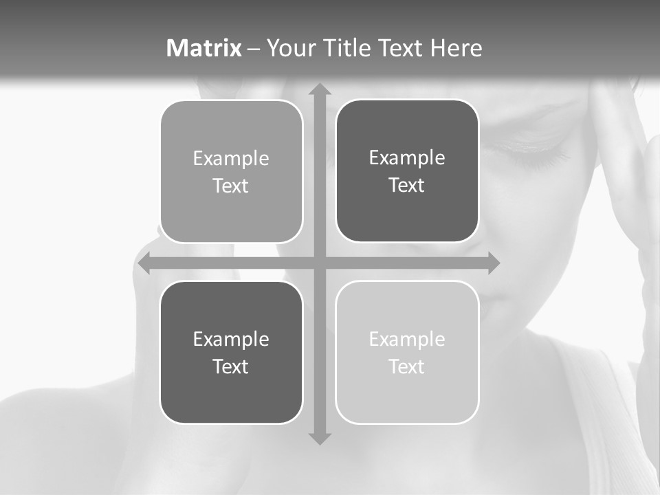 Woman With Severe Migraine Headache Holding Hands To Head PowerPoint Template