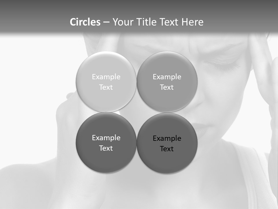 Woman With Severe Migraine Headache Holding Hands To Head PowerPoint Template