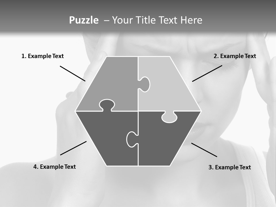 Woman With Severe Migraine Headache Holding Hands To Head PowerPoint Template