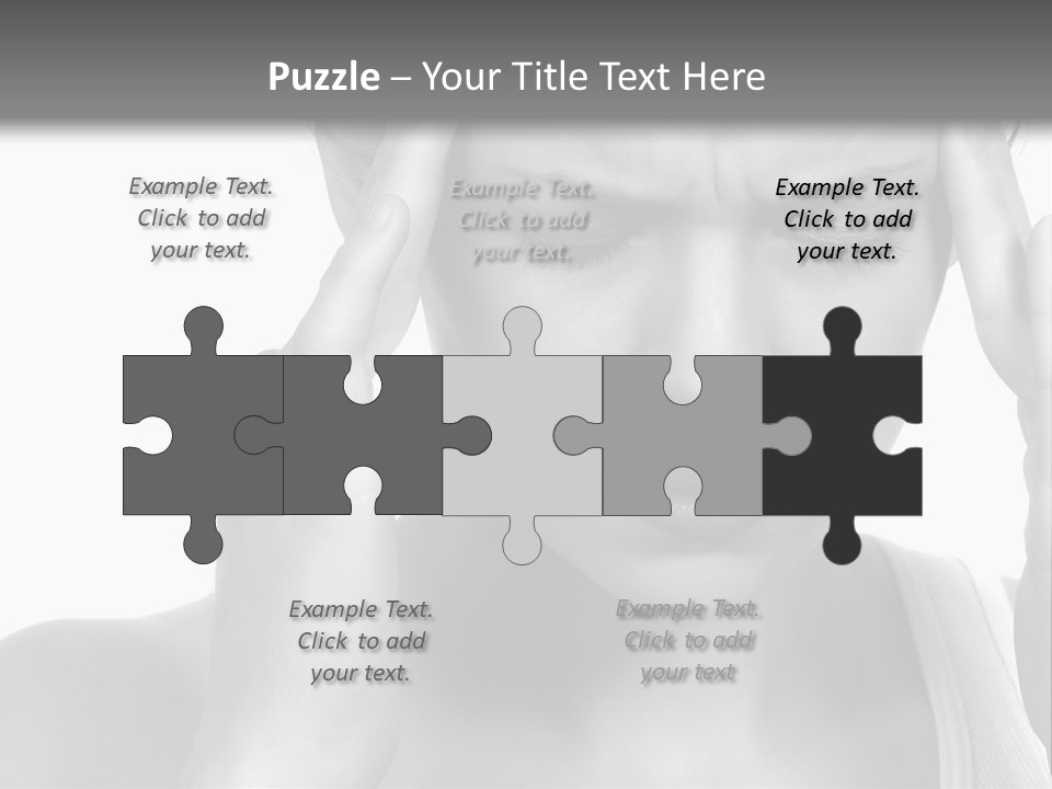 Woman With Severe Migraine Headache Holding Hands To Head PowerPoint Template