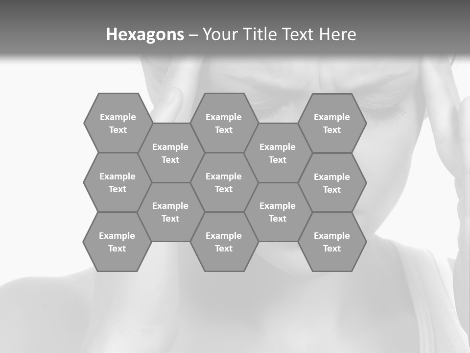 Woman With Severe Migraine Headache Holding Hands To Head PowerPoint Template