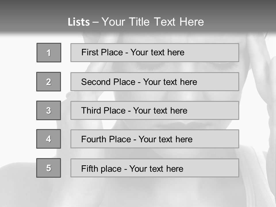 Woman With Severe Migraine Headache Holding Hands To Head PowerPoint Template