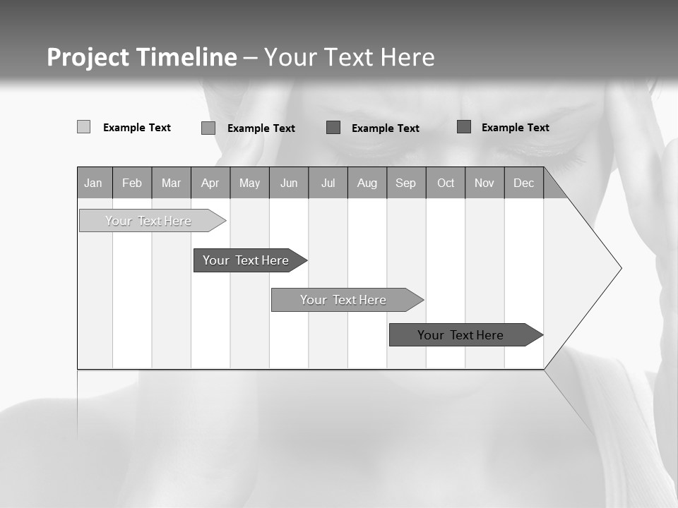 Woman With Severe Migraine Headache Holding Hands To Head PowerPoint Template