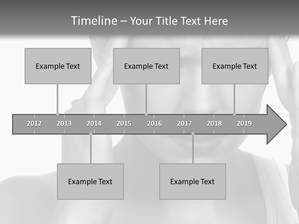 Woman With Severe Migraine Headache Holding Hands To Head PowerPoint Template