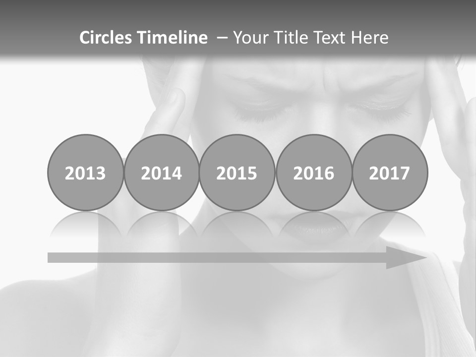 Woman With Severe Migraine Headache Holding Hands To Head PowerPoint Template