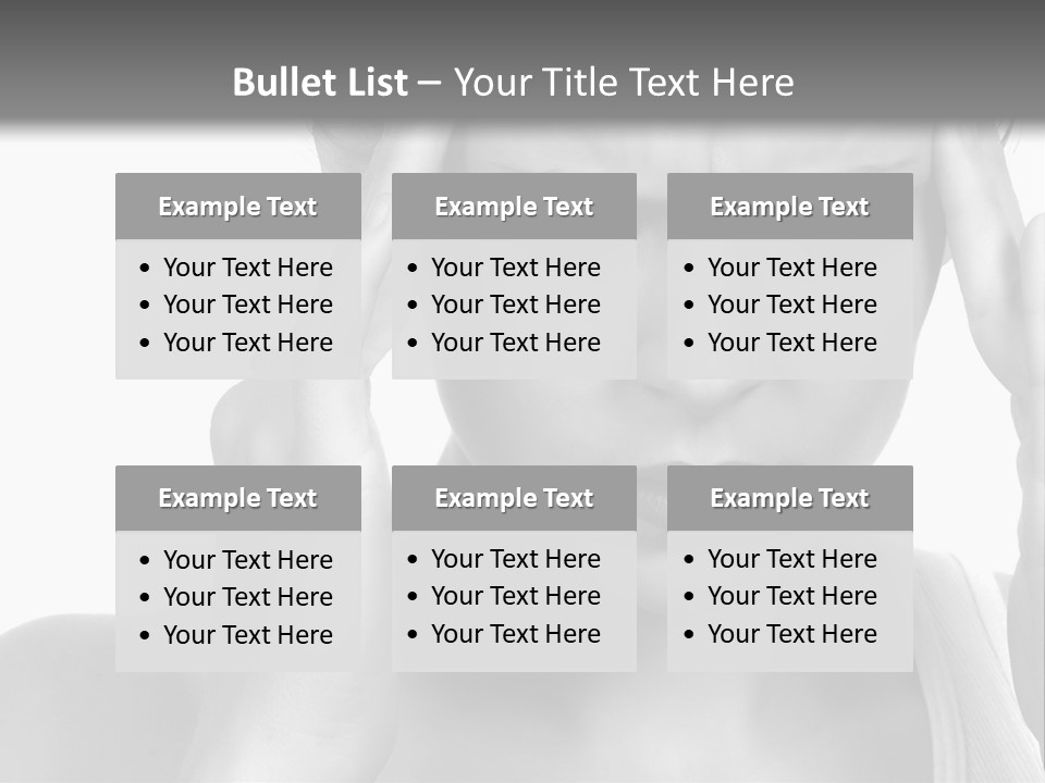 Woman With Severe Migraine Headache Holding Hands To Head PowerPoint Template