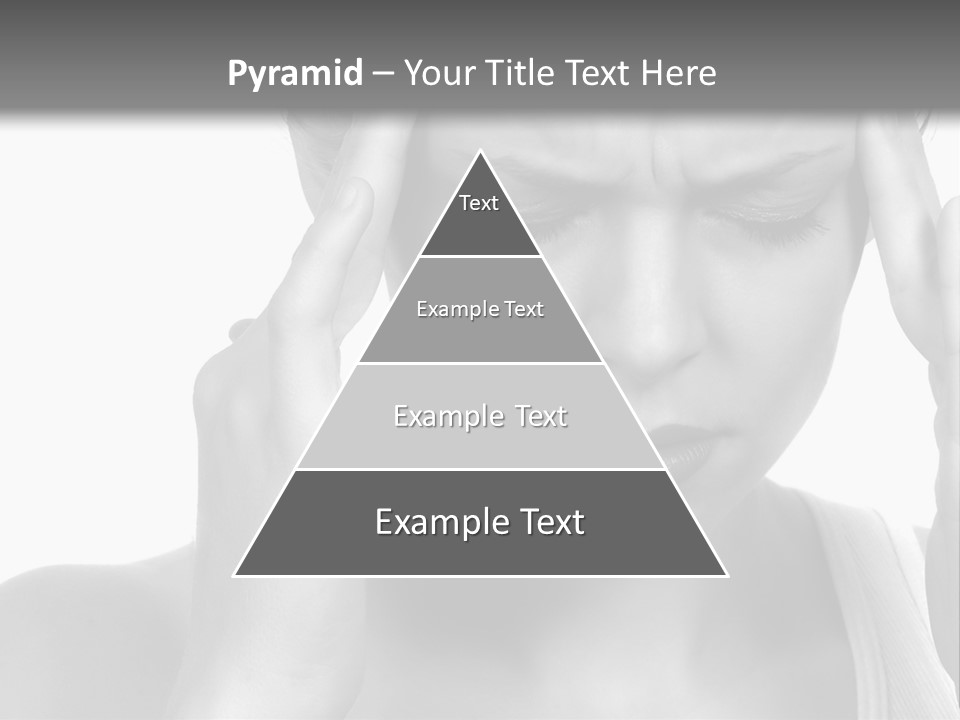 Woman With Severe Migraine Headache Holding Hands To Head PowerPoint Template