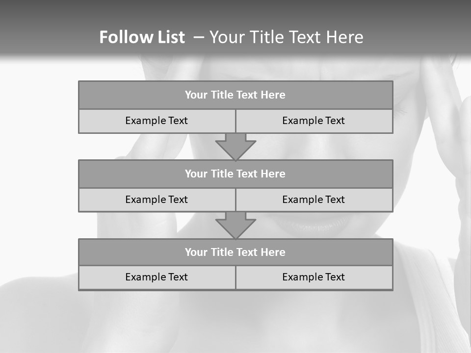 Woman With Severe Migraine Headache Holding Hands To Head PowerPoint Template