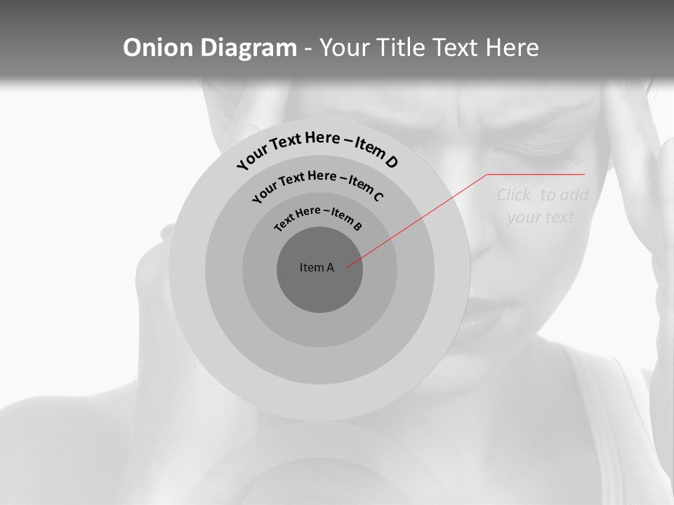 Woman With Severe Migraine Headache Holding Hands To Head PowerPoint Template