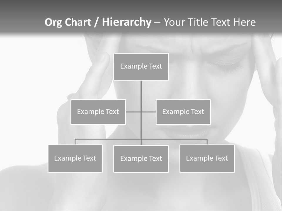 Woman With Severe Migraine Headache Holding Hands To Head PowerPoint Template