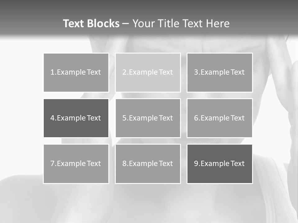 Woman With Severe Migraine Headache Holding Hands To Head PowerPoint Template