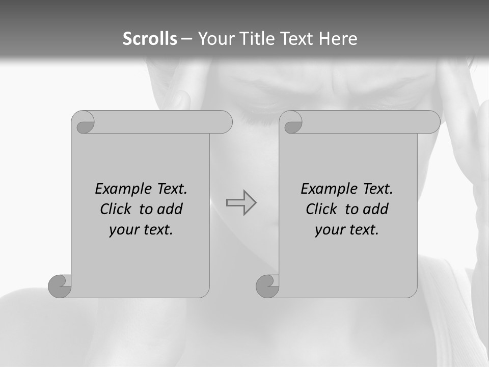 Woman With Severe Migraine Headache Holding Hands To Head PowerPoint Template