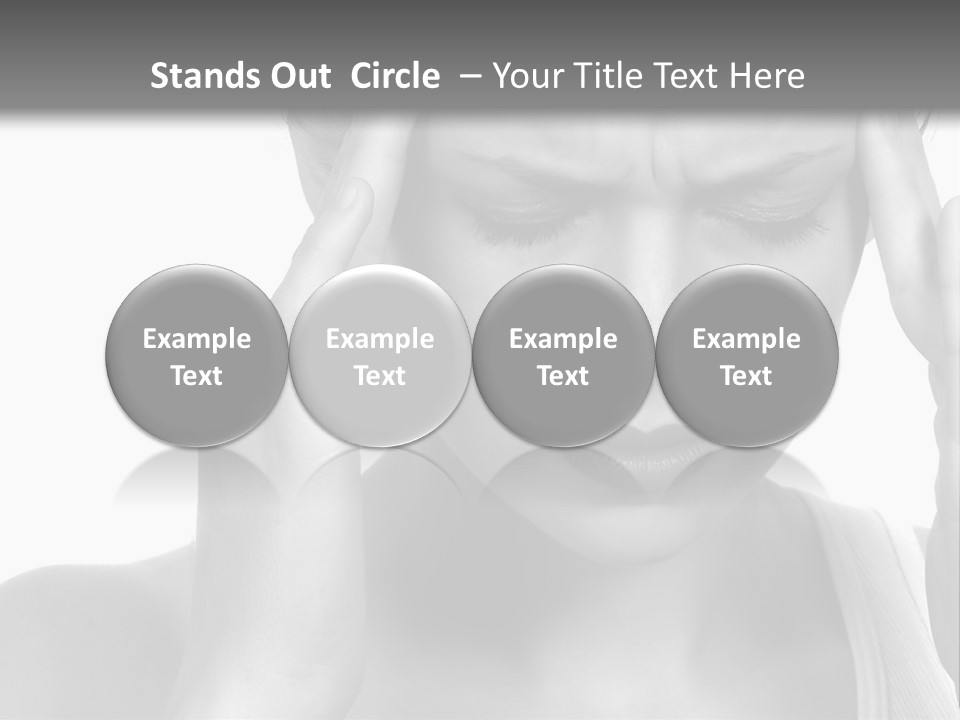 Woman With Severe Migraine Headache Holding Hands To Head PowerPoint Template