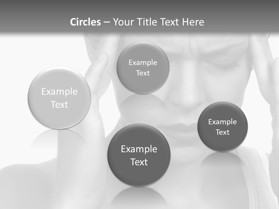 Woman With Severe Migraine Headache Holding Hands To Head PowerPoint Template