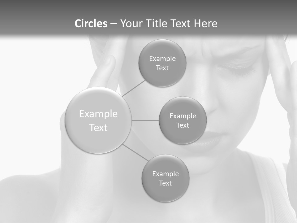 Woman With Severe Migraine Headache Holding Hands To Head PowerPoint Template