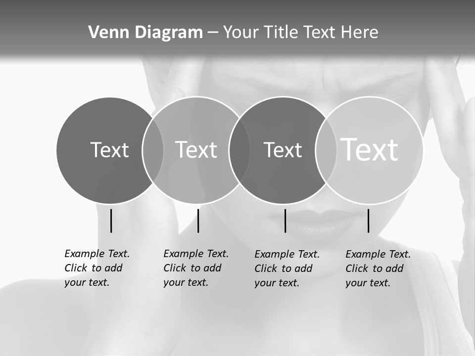 Woman With Severe Migraine Headache Holding Hands To Head PowerPoint Template