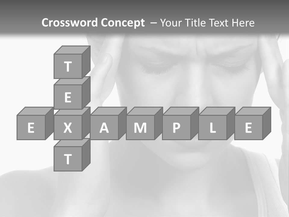 Woman With Severe Migraine Headache Holding Hands To Head PowerPoint Template