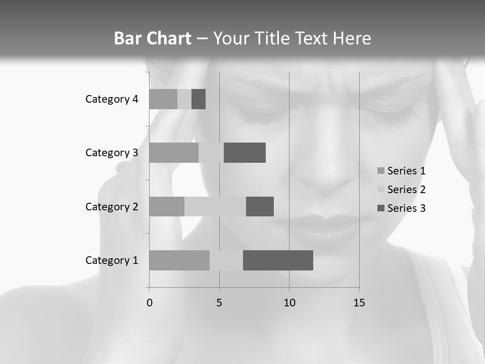 Woman With Severe Migraine Headache Holding Hands To Head PowerPoint Template