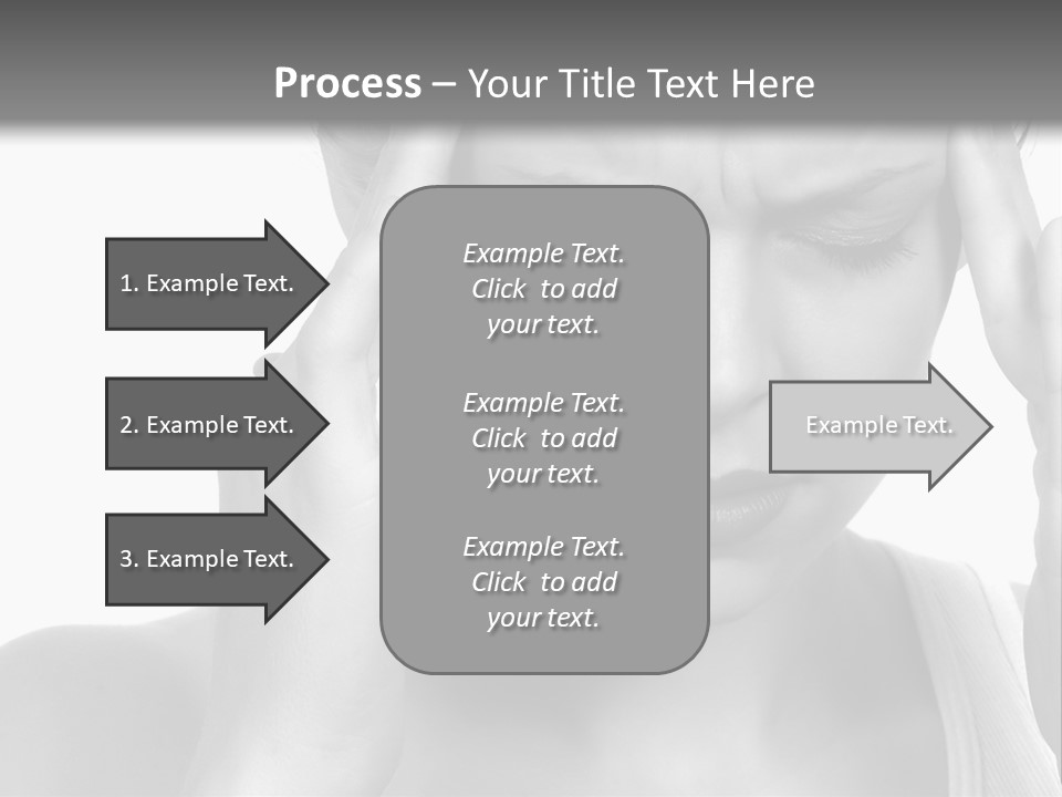 Woman With Severe Migraine Headache Holding Hands To Head PowerPoint Template