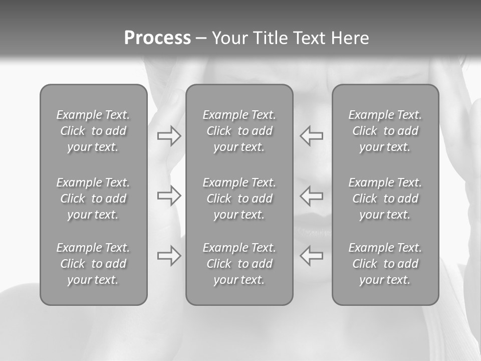 Woman With Severe Migraine Headache Holding Hands To Head PowerPoint Template