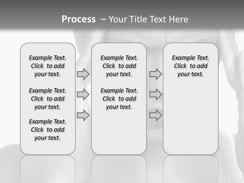 Woman With Severe Migraine Headache Holding Hands To Head PowerPoint Template
