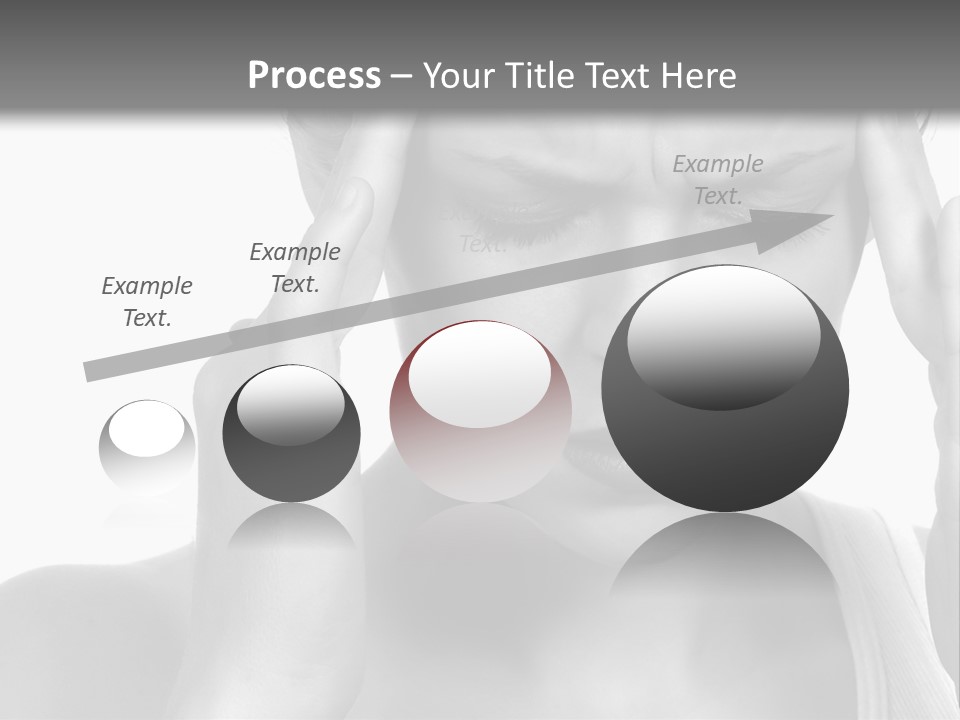 Woman With Severe Migraine Headache Holding Hands To Head PowerPoint Template