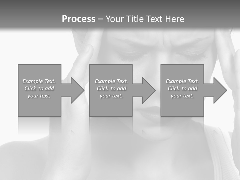 Woman With Severe Migraine Headache Holding Hands To Head PowerPoint Template