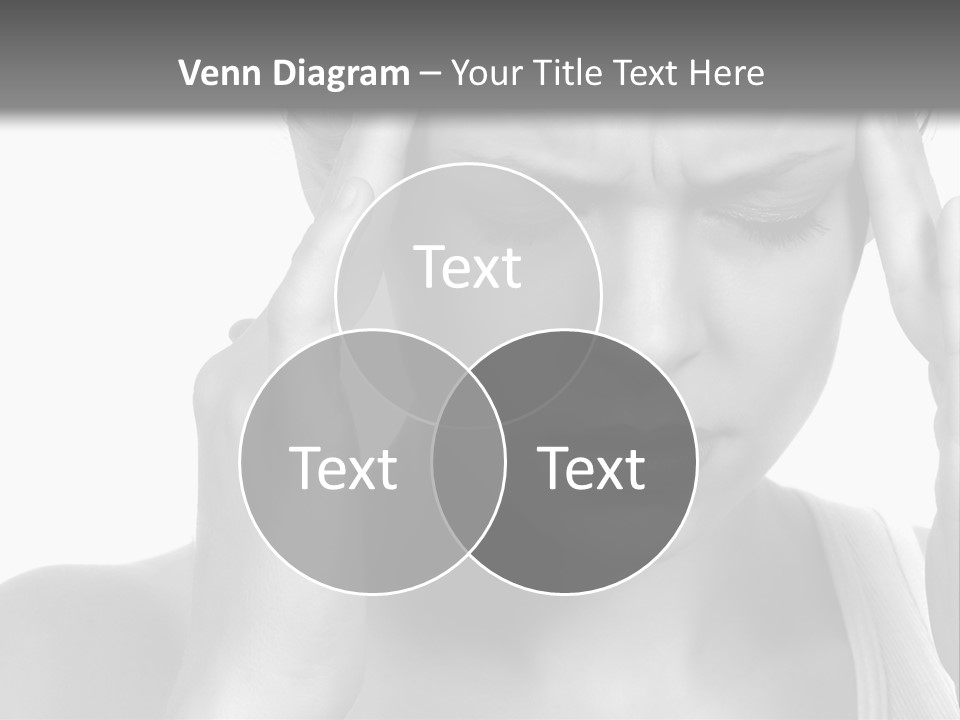 Woman With Severe Migraine Headache Holding Hands To Head PowerPoint Template