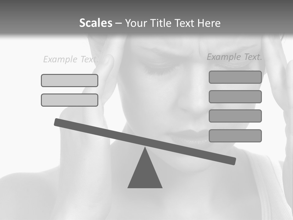 Woman With Severe Migraine Headache Holding Hands To Head PowerPoint Template