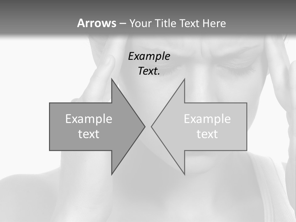 Woman With Severe Migraine Headache Holding Hands To Head PowerPoint Template