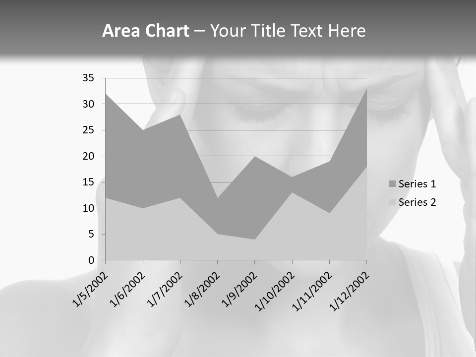 Woman With Severe Migraine Headache Holding Hands To Head PowerPoint Template