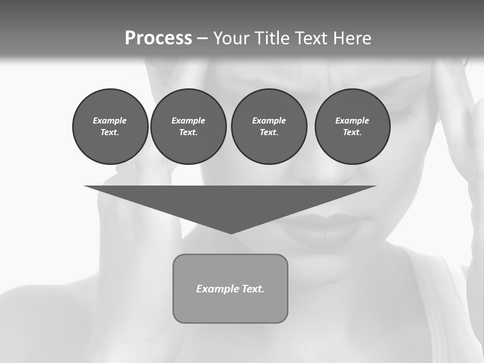 Woman With Severe Migraine Headache Holding Hands To Head PowerPoint Template