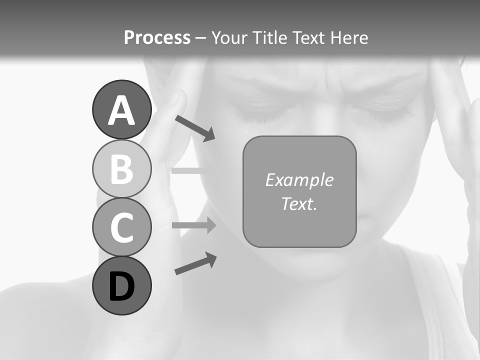 Woman With Severe Migraine Headache Holding Hands To Head PowerPoint Template