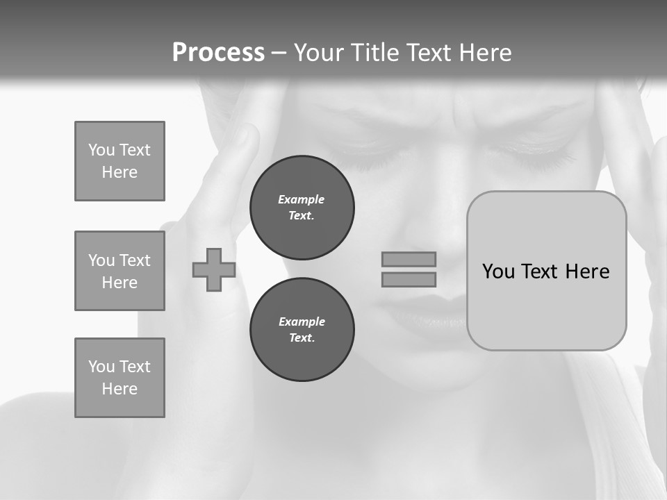 Woman With Severe Migraine Headache Holding Hands To Head PowerPoint Template