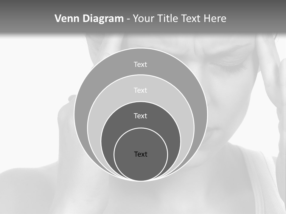 Woman With Severe Migraine Headache Holding Hands To Head PowerPoint Template