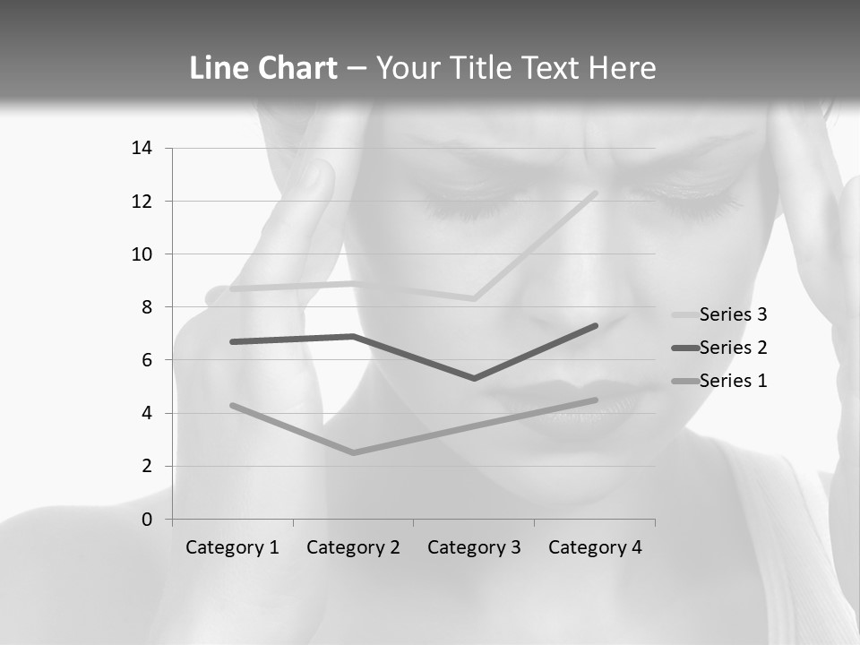 Woman With Severe Migraine Headache Holding Hands To Head PowerPoint Template