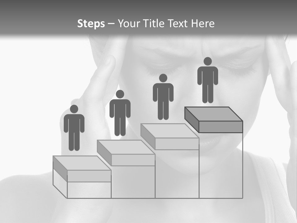 Woman With Severe Migraine Headache Holding Hands To Head PowerPoint Template