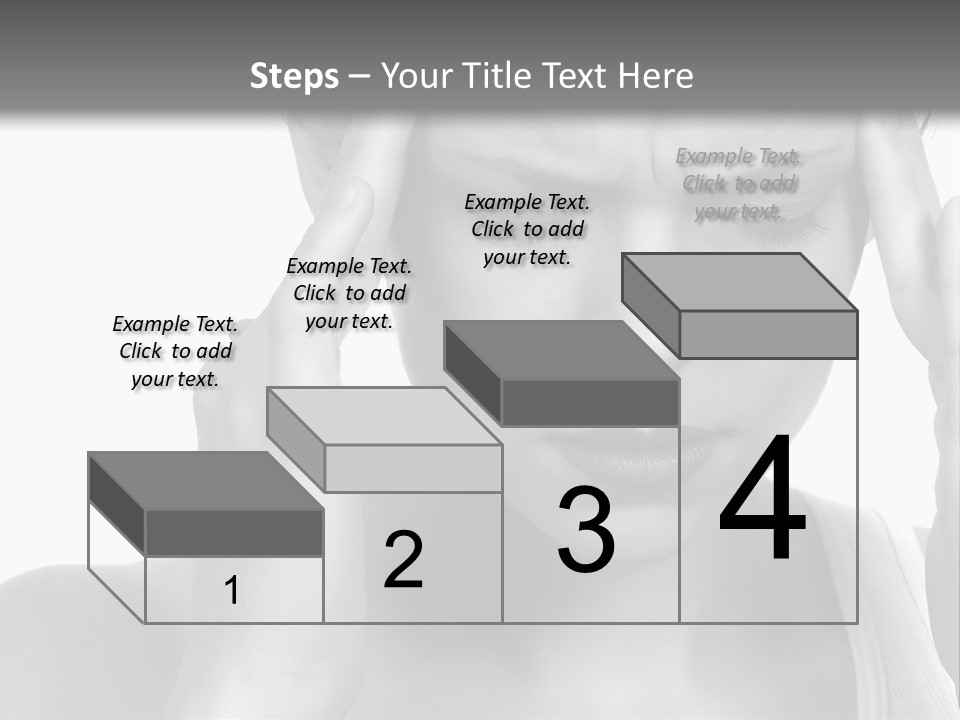 Woman With Severe Migraine Headache Holding Hands To Head PowerPoint Template