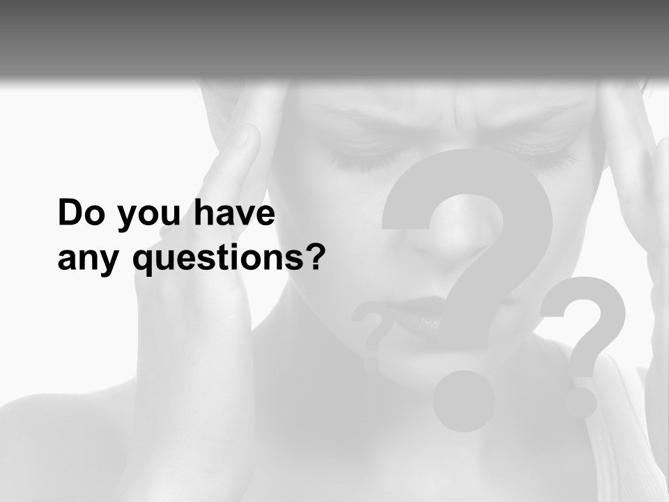 Woman With Severe Migraine Headache Holding Hands To Head PowerPoint Template