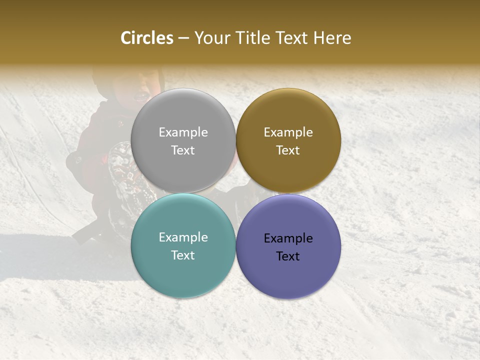 A Small Child Is Sitting In The Snow On A Snowboard PowerPoint Template