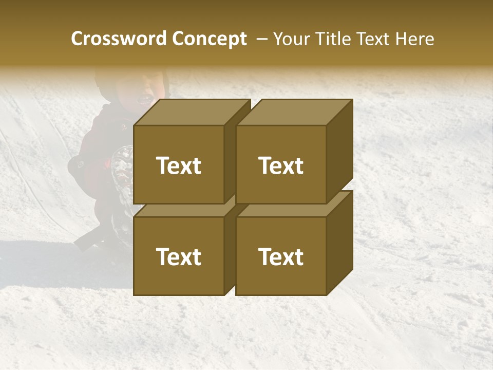 A Small Child Is Sitting In The Snow On A Snowboard PowerPoint Template