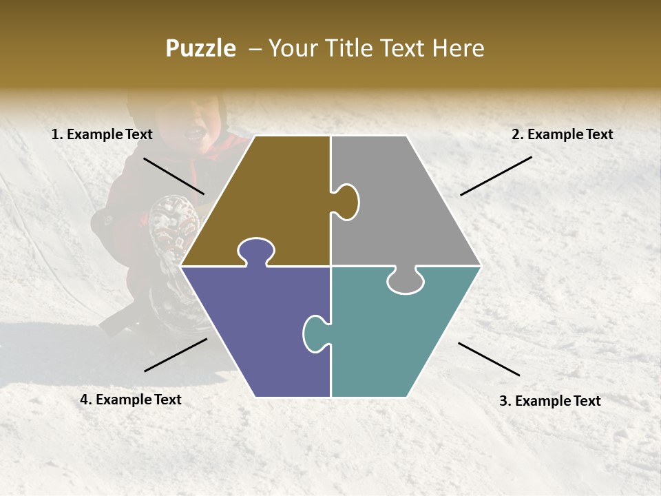 A Small Child Is Sitting In The Snow On A Snowboard PowerPoint Template