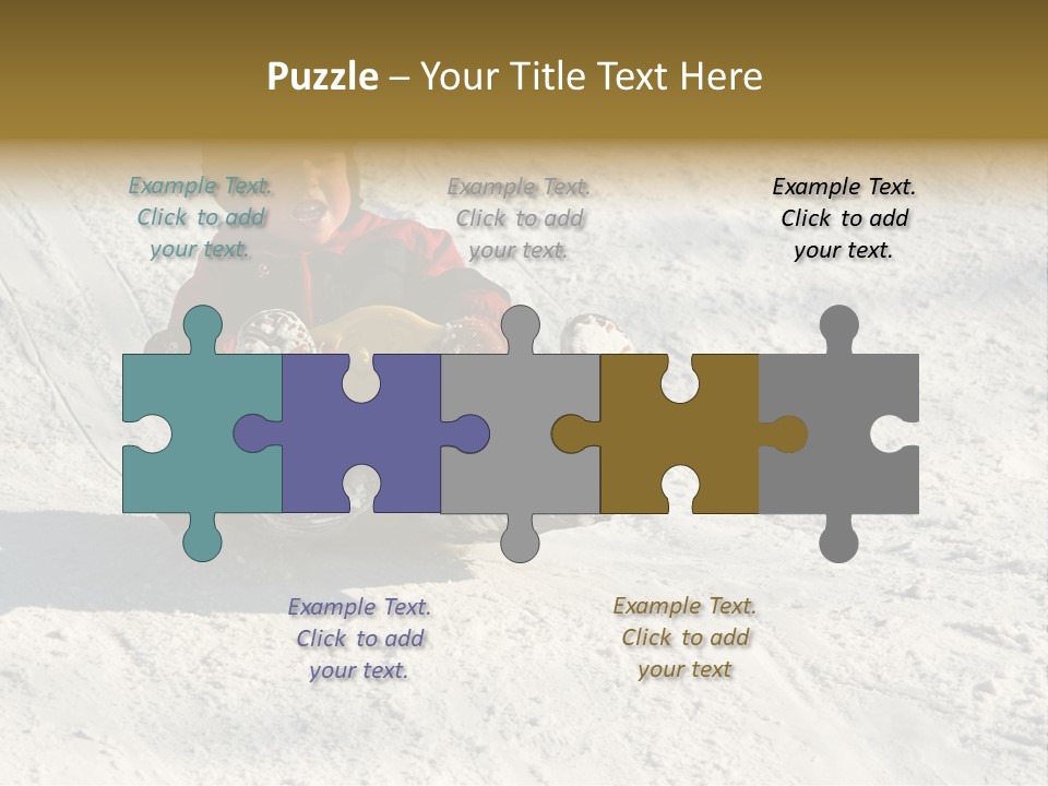 A Small Child Is Sitting In The Snow On A Snowboard PowerPoint Template