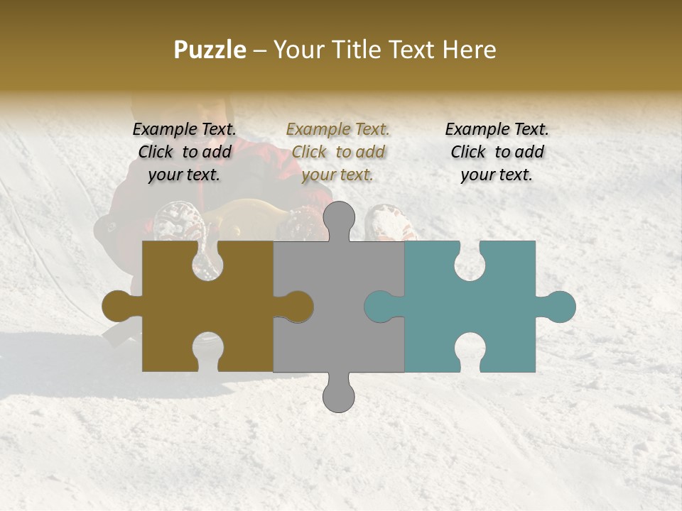 A Small Child Is Sitting In The Snow On A Snowboard PowerPoint Template