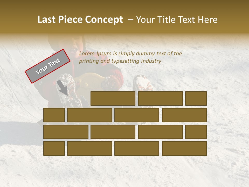 A Small Child Is Sitting In The Snow On A Snowboard PowerPoint Template