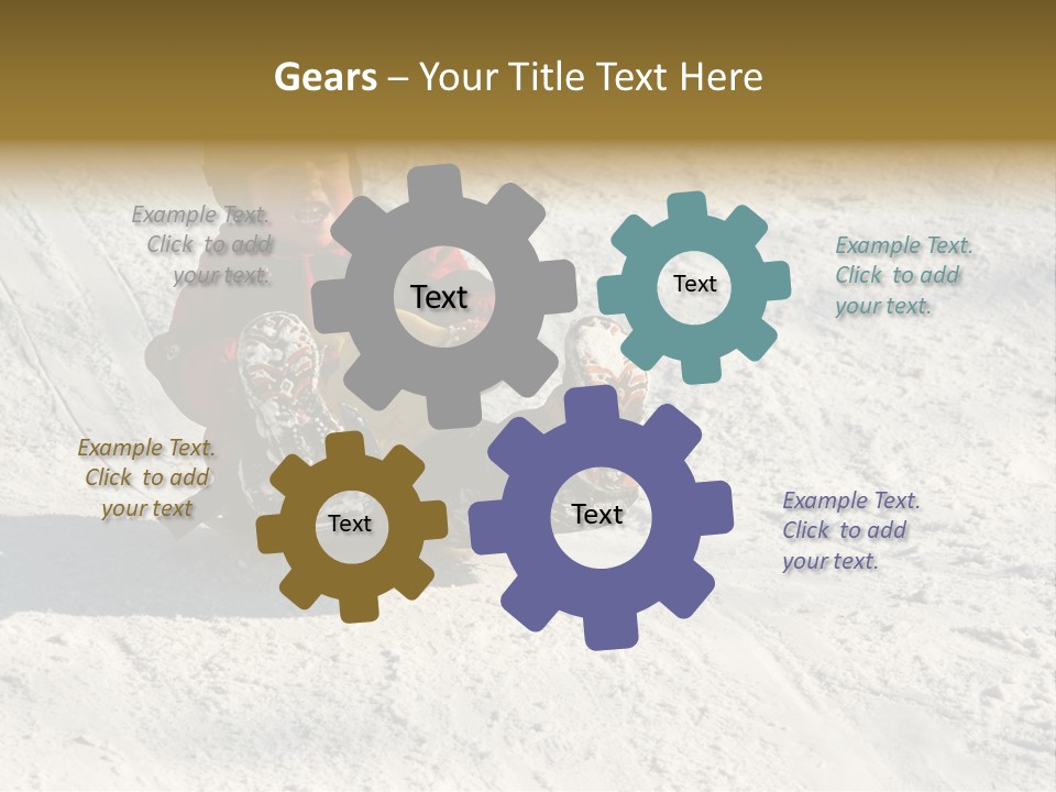 A Small Child Is Sitting In The Snow On A Snowboard PowerPoint Template