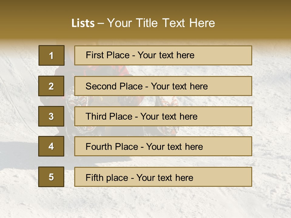 A Small Child Is Sitting In The Snow On A Snowboard PowerPoint Template
