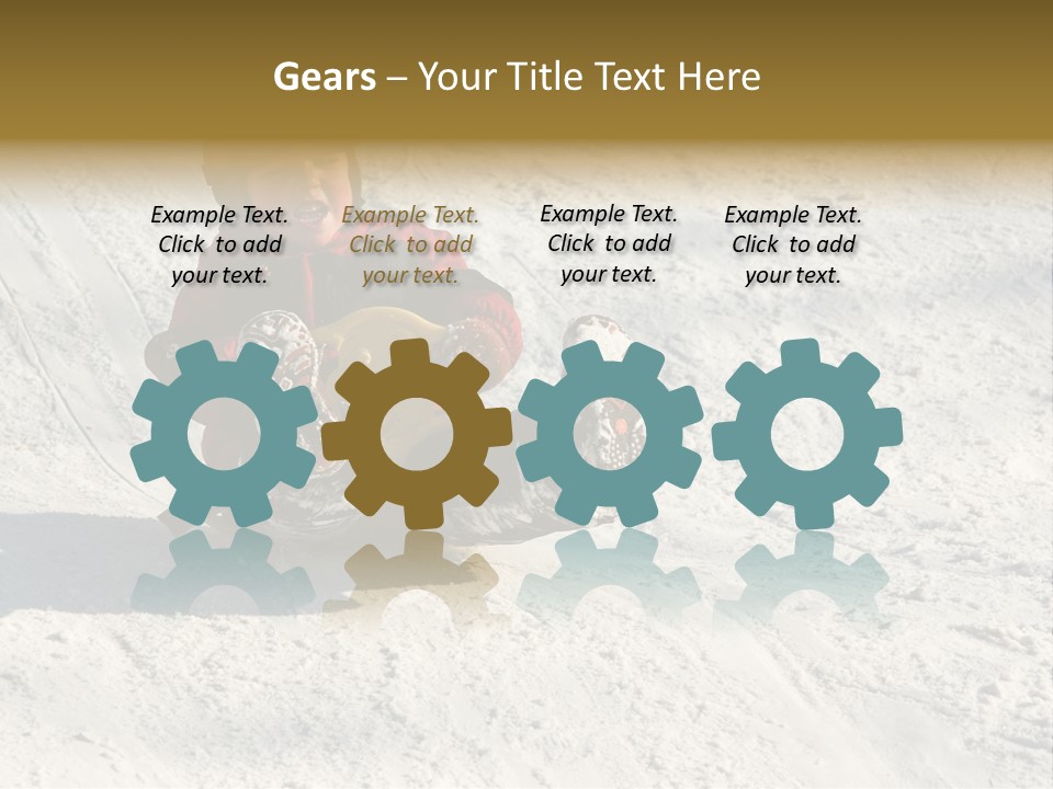 A Small Child Is Sitting In The Snow On A Snowboard PowerPoint Template