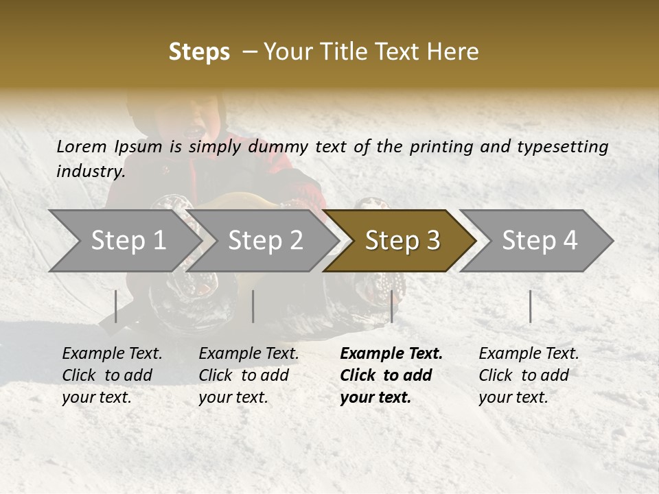 A Small Child Is Sitting In The Snow On A Snowboard PowerPoint Template